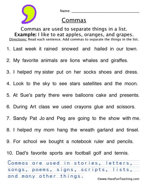 navajo tumbex|Commas In A List Worksheet Full PDF.